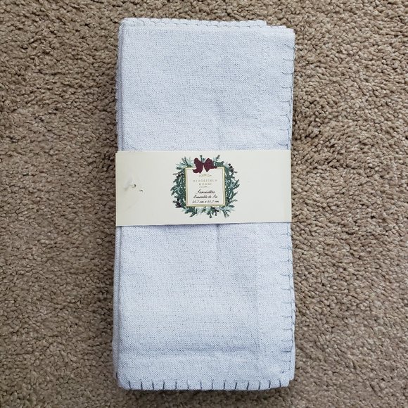 RIDGEFIELD HOME silver napkins 18" set of 6 NIP - Picture 1 of 6